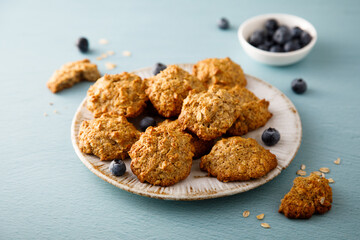 Homemade oatmeal cookies with blueberry
