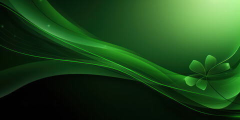 Abstract background consisting of green lines and shapes reminiscent of the green clover leave