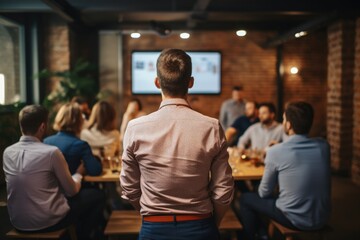 Office Conference Room. Presentation for workers startup