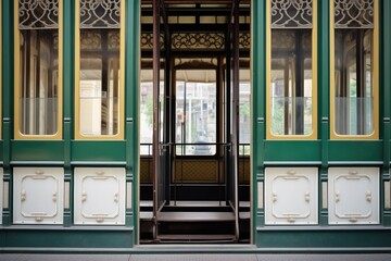 close-up of cable car door open ready for boarding