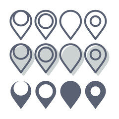 location sign and map icon set logo vector element illustration