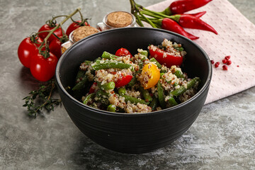 Vegan boiled quinoa with vegetables