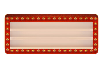 3D Illustration, Marquee frames with red border .
