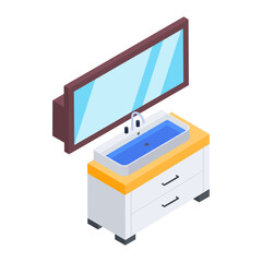 Barber Shop Interior Isometric Icon