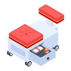 Barber Shop Interior Isometric Icon