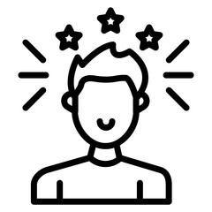 Self Confidence Line Icon