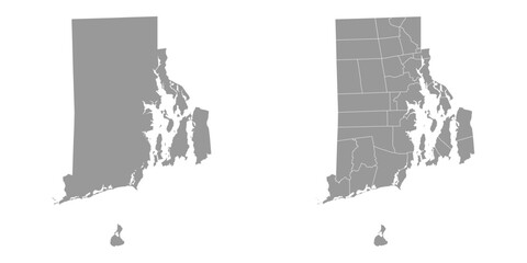 Rhode Island state gray maps. Vector illustration. © Ruslan