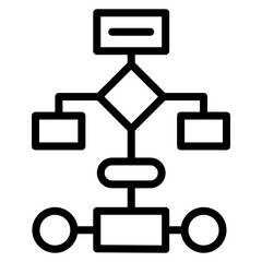 Process Flowchart Line Icon