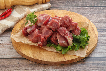 Raw pork cube for roast