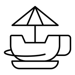 Tea Cup Ride Line Icon