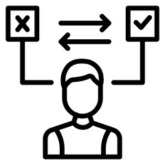 Decisiveness Line Icon