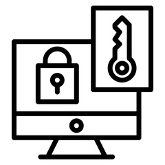 Network Authorization Line Icon