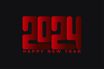 Happy new year 2024 design. abstract truncated number illustrations for poster, banner, greeting and new year 2024