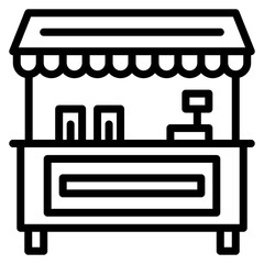 Vendor Stall Line Icon