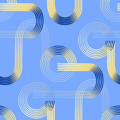 Seamless Pattern of Flowing Geometric Forms 