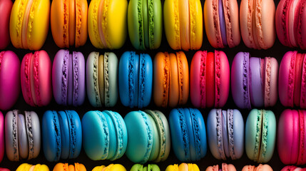 Rainbow pattern of colorful macarons, seamless texture