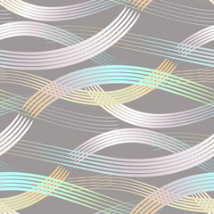 Flowing Waves Seamless Pattern - 682284638