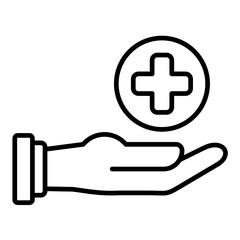 Obraz premium Healing Hands Line Icon