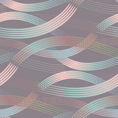 Flowing Waves Seamless Pattern - 682284823