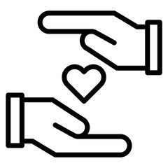 Helping Hand Line Icon