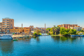 View of Esna from the Nile. Cruise on the Nile.