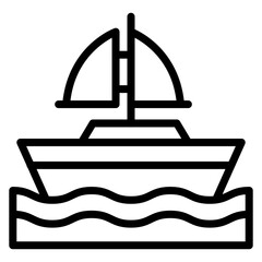 Yatch Line Icon