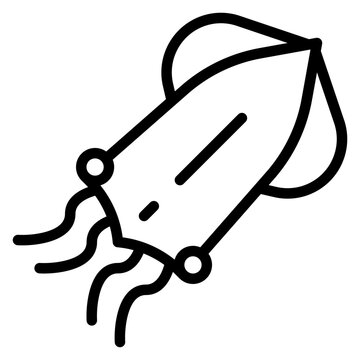 recommend clip art: Squid Line Icon