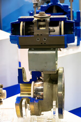 Pneumatic drive of the ball valve. Device and principle of operation.
