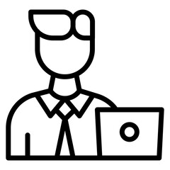 Worker Male Line Icon