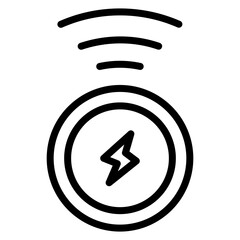 Wireless Charging Line Icon