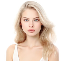 Fototapeta premium Beautiful Young Woman with Blonde Hair, Isolated