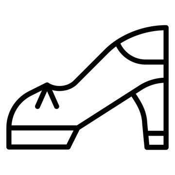 black high heel shoe outline clip art preview