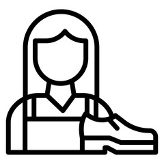 Shoe Maker Lady Line Icon