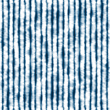 Vector Seamless Shibori Watercolor Indigo Tie Dye Fabric Pattern Texture Blue White Stripe Diamond Geo Stripe Tile