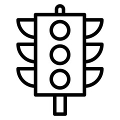 Traffic Signal Line Icon