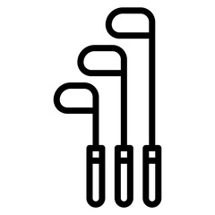 Golf Clubs Line Icon