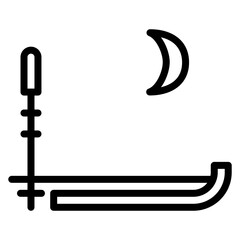 Night Skiing Line Icon