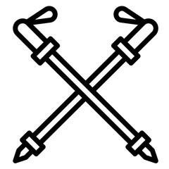 Ski Poles Line Icon