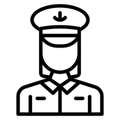 Coast Guard Officer Female Line Icon