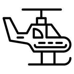 Helicopter Line Icon