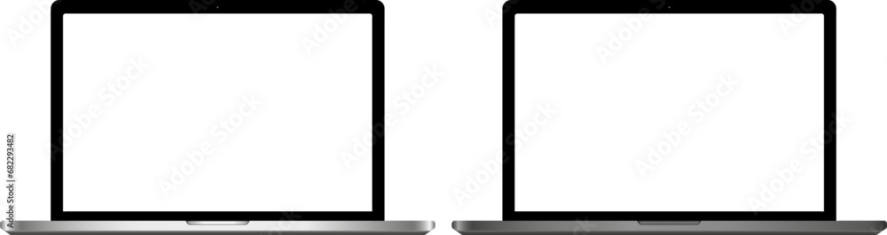 Poster realistic mockups laptops. vector set of laptops. laptops with transparent screen isolated on transp