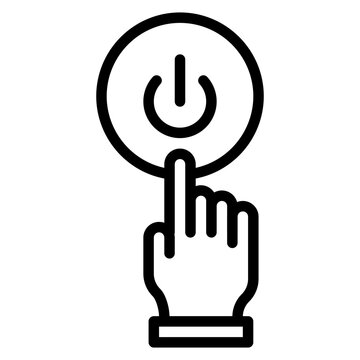 finger pressing power button icon clip art preview