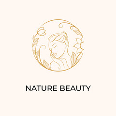 premium nature beauty woman logo design template  perfect for cosmetic ,healthy  ,spa etc