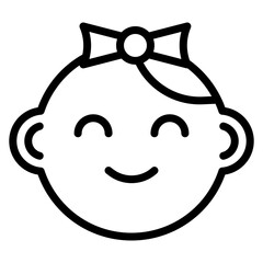 Baby girl Line Icon