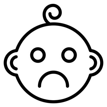 recommend clip art: Angry Baby Line Icon