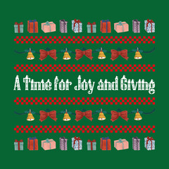 A Time for Joy and Giving. Christmas design.