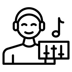Audio Engineer Line Icon