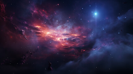 Fototapeta na wymiar Nebula galaxy background, cinematic lighning