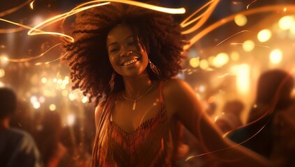 The Graceful Elegance of a Woman in a Fiery Red Dress, Dancing with Passion