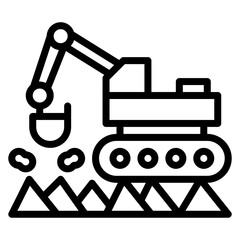 Excavation Line Icon